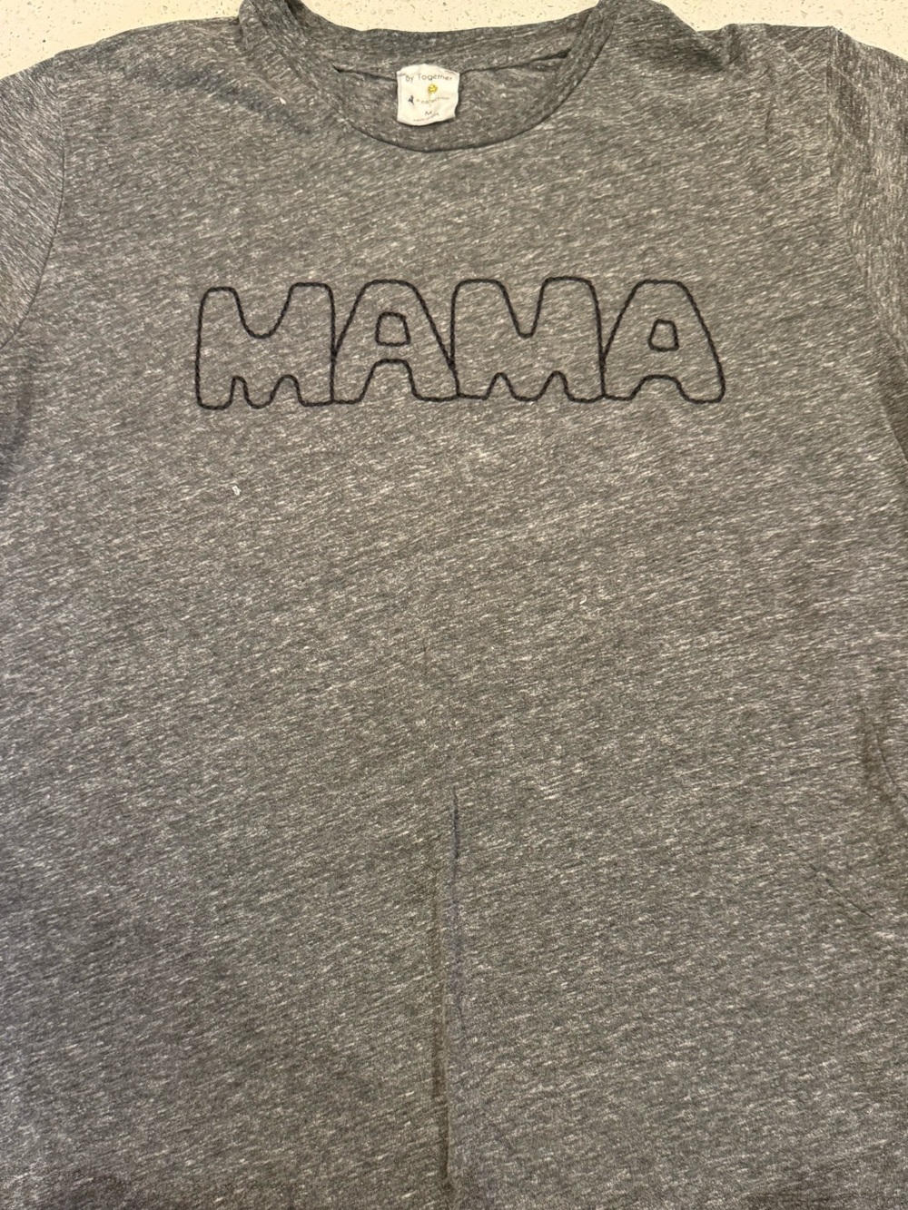 By Together Gray 'MAMA' embrodiered Graphic Tee